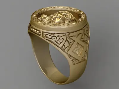 Jesus Diamond Ring 3d Print Model 3D print model