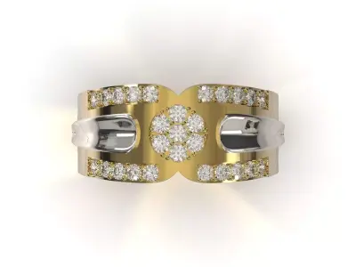 Ready for casting file for the Imperial Two Color ring fr0066 3D print model