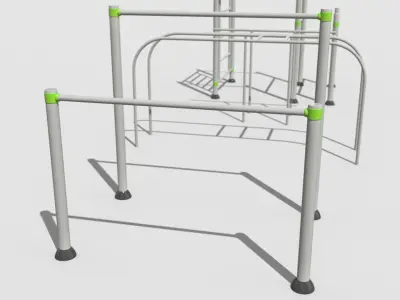 Gym Equipment Outdoor Low-poly 3D model