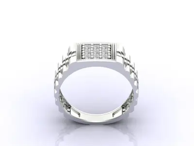 Print Ready STL 3DM  Gents Rings Diamond Men Ring  3D print model 66