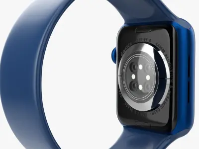 Apple Watch Series 6 silicone solo loop blue 3D model