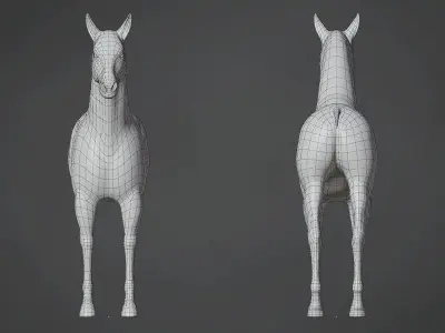 Horse Base Mesh Low-poly 3D model buy