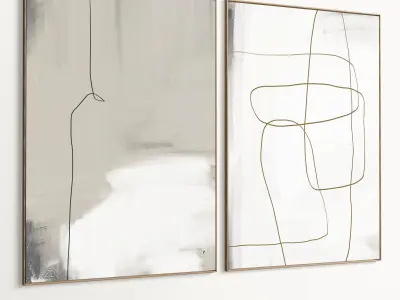 Plaster Two Photo Frame 503 Low-poly 3D model