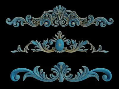 Carved Plaster Molding Decoration and Ornament pack02 3D model
