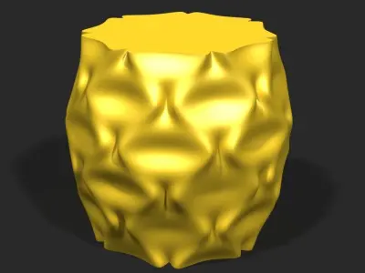 Cups and vases - crumpled surface 3D print model