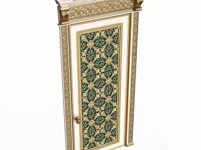 Carved Door Classic 01202 White Low-poly 3D model