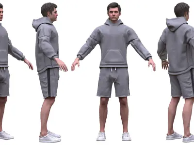 Man Sport Outfit - Modular - Rigged Low-poly 3D model