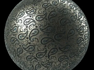 Metal Materials 15- Ornament Metal panels Pbr 4k Seamless Sbsar Low-poly 3D model