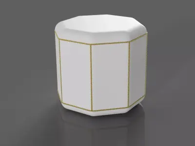 Pouff  octagonal with head nails 3D model