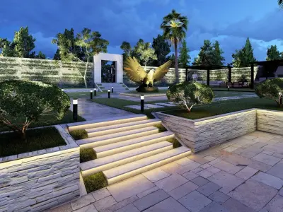 Landscape design 3d model and render in lumion 3D model