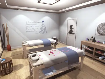 Massage Room Low-poly 3D model