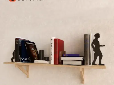 Decorative set with books Free 3D model