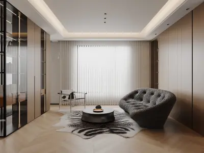 Bedroom interior scenes 3D model 21