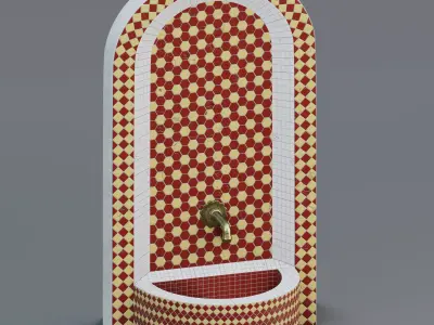 Moroccan tile fountain 3D model