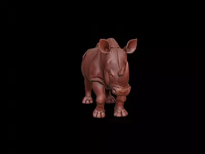 Rhinoceros Animal Sculpture 3D print model purchase