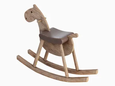 Wooden Rocking Horse 04 3D model