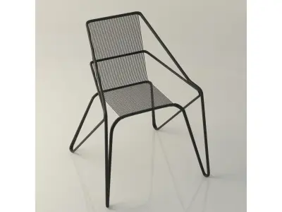 Lattice iron frame chair 3D model