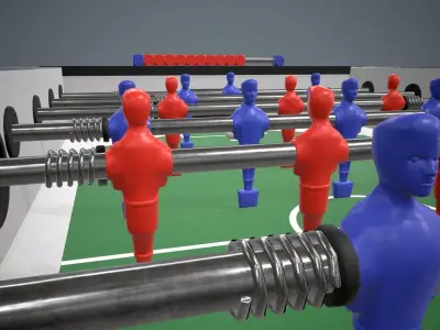 Table football PBR Game Ready Low-poly 3D model