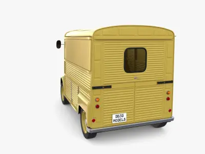 Generic 40s Van with interior 3D model