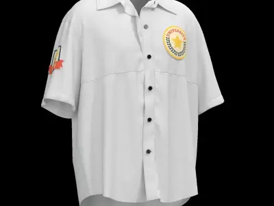 Male oversized shirt 3D model