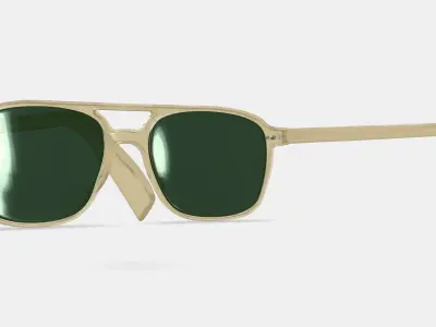 Brimmer Sunglasses in Honeydew Low-poly 3D model
