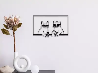 Cats Wall Art 3D print model