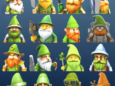 Garden Gnome Character Collection - Premium 3D Print-Ready 3D print model