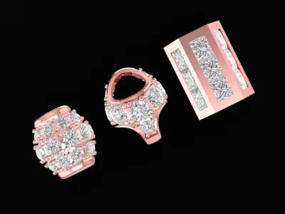 Luxury Diamond Charm Beads Set for Bracelet Jewelry 1374 3D print model