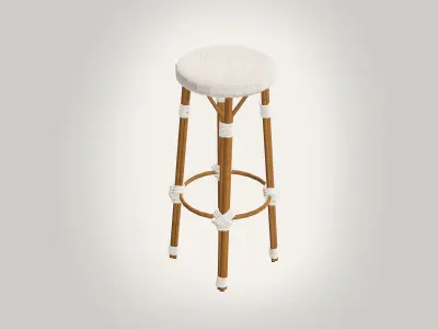 Embroidered Hand Made Stool Low-poly 3D model