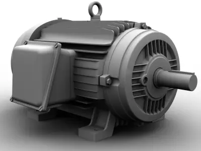 Industrial Electric Motor Low-poly 3D model