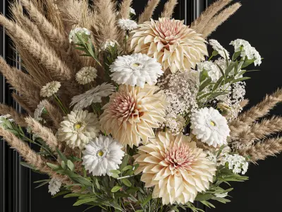 Flower Set 024 Pampas 3D model