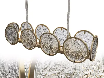 candela gold and glass chandelier 3D model