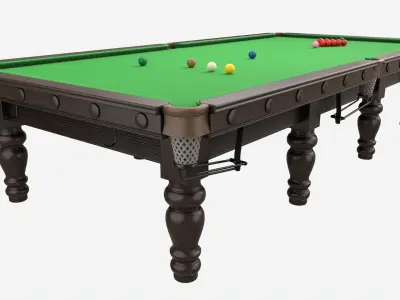 Billiard Snooker Table Full 01 3D model