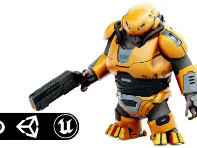 ALIEN TROOPER X-6  Rigged for Unreal Engine - Unity - MIXAMO 3D model