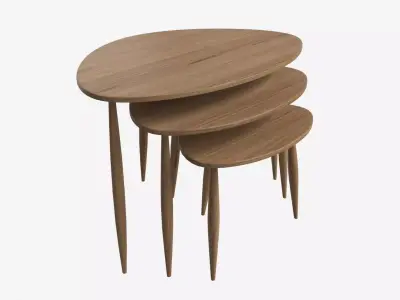 Nest of Tables Ercol Shalstone John Lewis 3D model