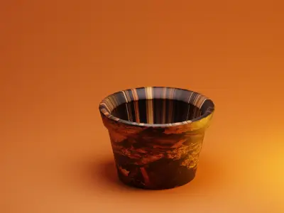 Textured Flower Pot Free 3D model