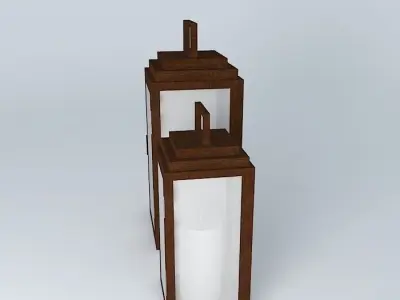 wooden lantern wooden lantern ornament garden Free 3D model