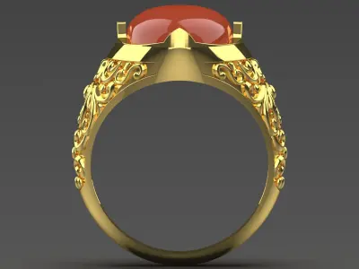 luxury gemstone man gold ring mr0006 3D print model
