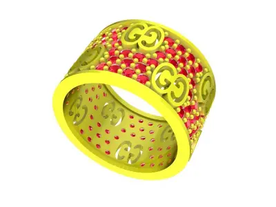 A5726 Luxury Diamond Eternity Engagement Ring 3D Print 3D print model