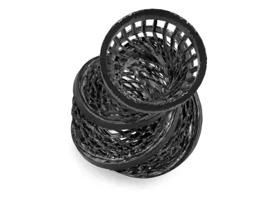 Dark Narrow Top Vase Helix with Checker Grid Lattice 3D model