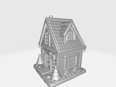 Cute Gingerbread House Christmas Gingerbread Cottage 3D print model