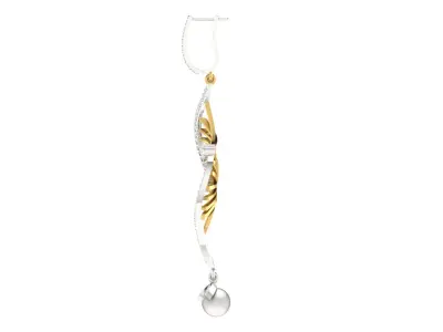 Women Drop Earrings 3dm STL OBJ FBX Renders Details 3D print model 21