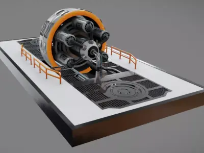 SciFi Engine Low-poly 3D model