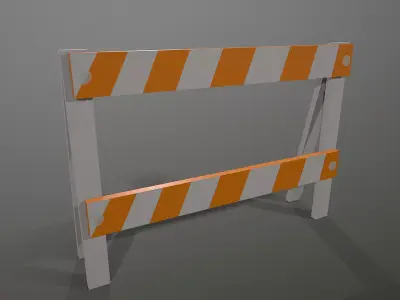 Transport barricade Free low-poly 3D model