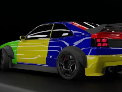 Volkswagen Corrado Rigged Low-poly 3D model