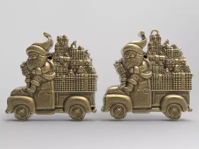 christmas sanda coming with gifts  3D print model