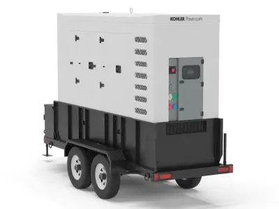 Kohler Big Industrial Mobile Diesel Generators Double 3D model