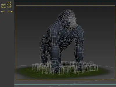 Bush chimpanzees silverback gorillas humanoids 3D model