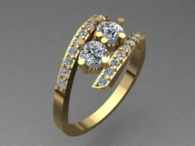Luxury Diamond Engagement Ring 3D print model