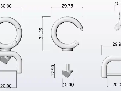 Luxury Metal Bag Hook Premium Purse Carabiner 3D print model